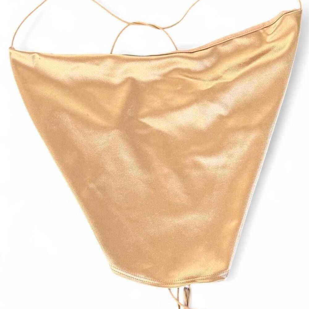 Windsor Women's Gold Back Tie Crop Top Size L